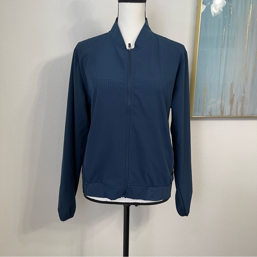 ZYIA Active Chill Note Lightweight Full Zip Jacket Activewear Size M Blue